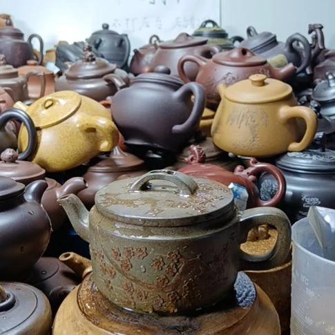 茶壶紫砂宜兴原矿蠏壳青柴烧手工300cc紫砂壶