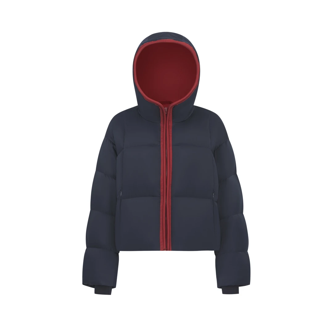 2025冬季新款缎面95白鹅绒服女款连帽T161E