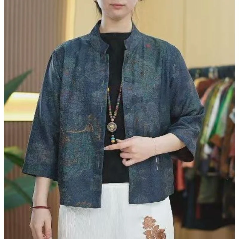 莲花星语·龟纹缎双面穿外套SH637