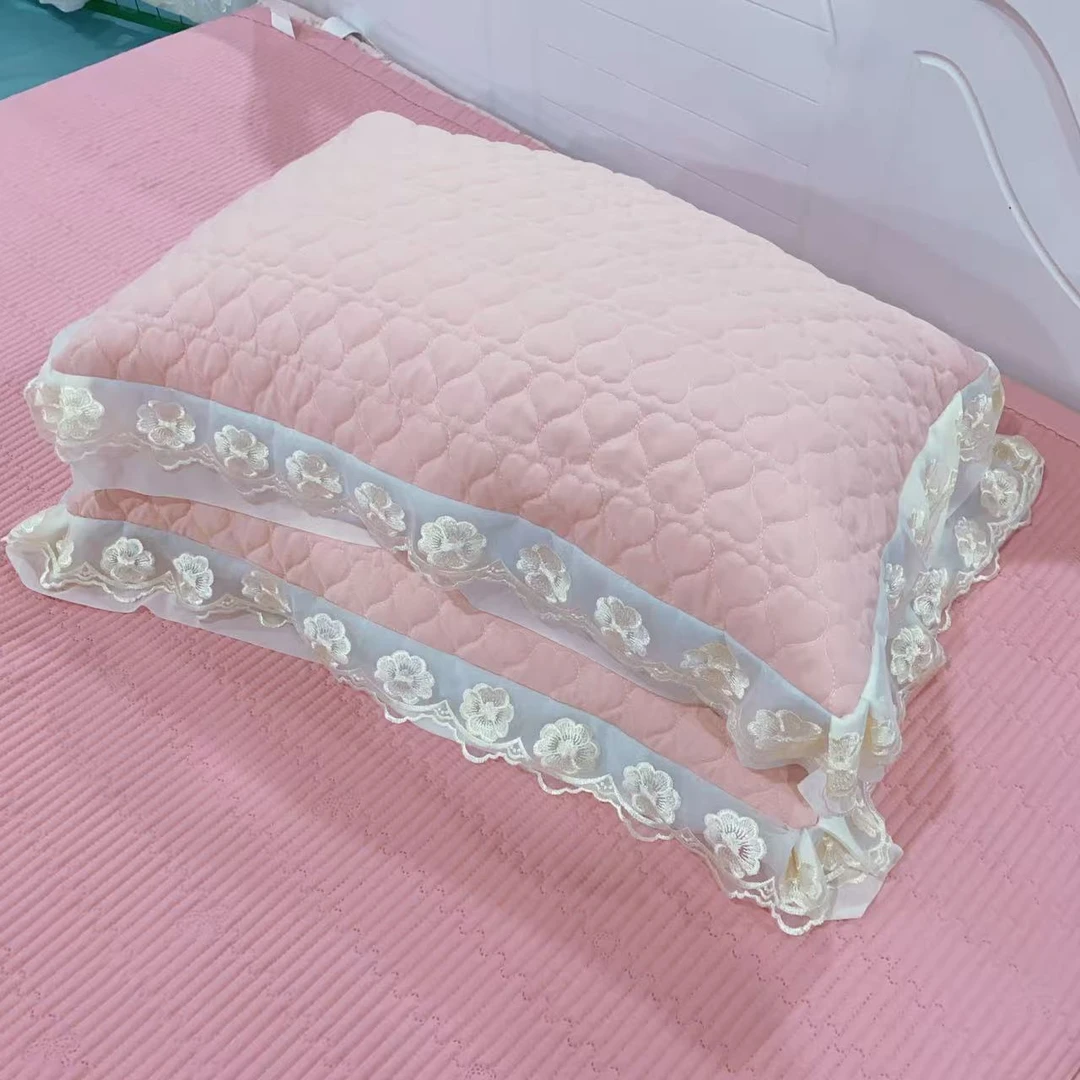 重工蕾丝花边枕套一对2只