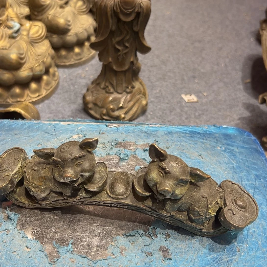 祝*！微瑕疵黄铜摆件工艺品