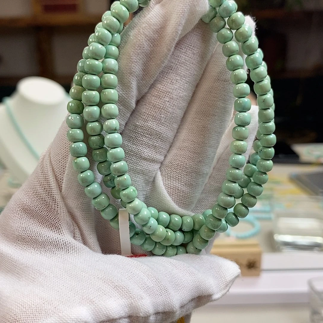 绿松石A27菜籽色瓷釉级卡5+未镶嵌