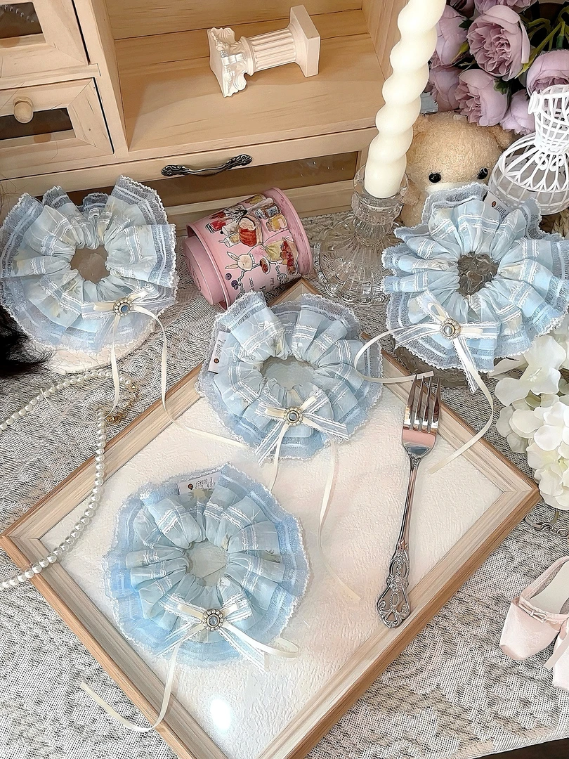 糯米橙《花载酒》原创自制重工大肠发圈 仙气清新碎花甜美饰品百搭