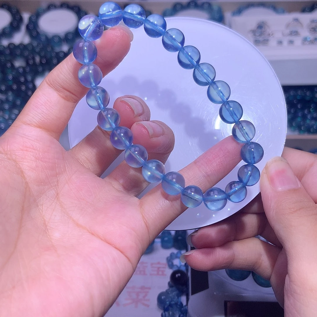 未镶嵌手串水晶8.5mm超圣蓝（拍10件）总价760元