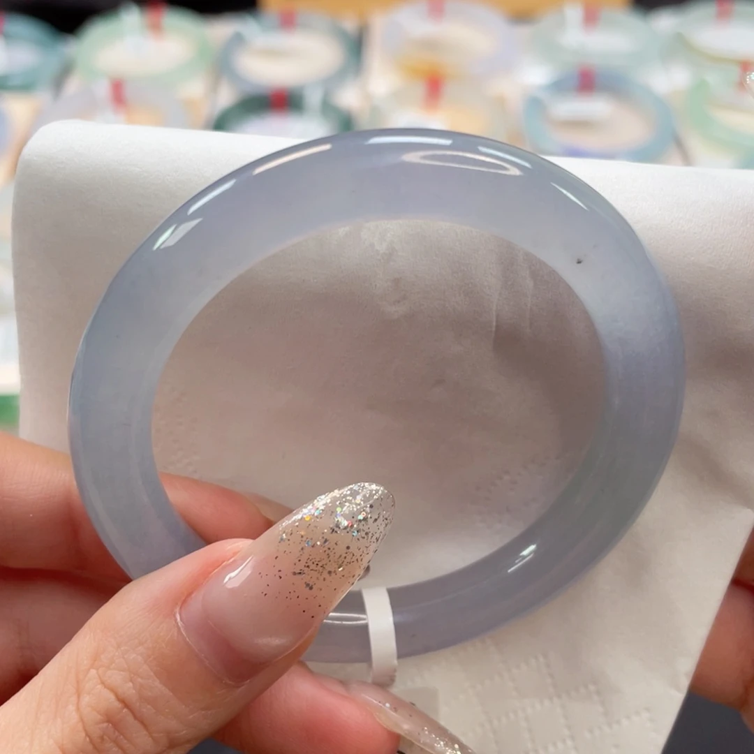 未镶嵌手镯翡翠50.6荧光棒蓝紫种色毕业29号