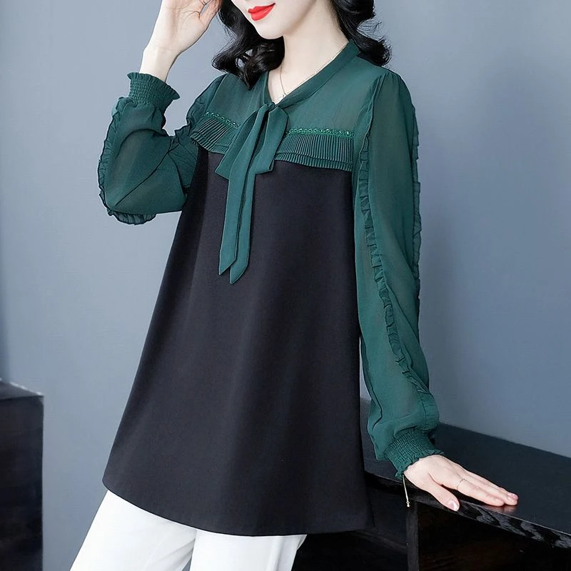 胖珍珍大码女装拼接衬衫女2025春季新款法式撞色时尚显瘦ZB4998