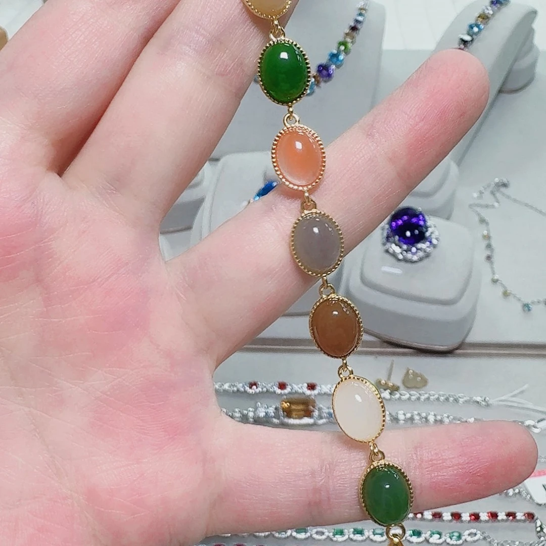 925银合成碳硅石手链