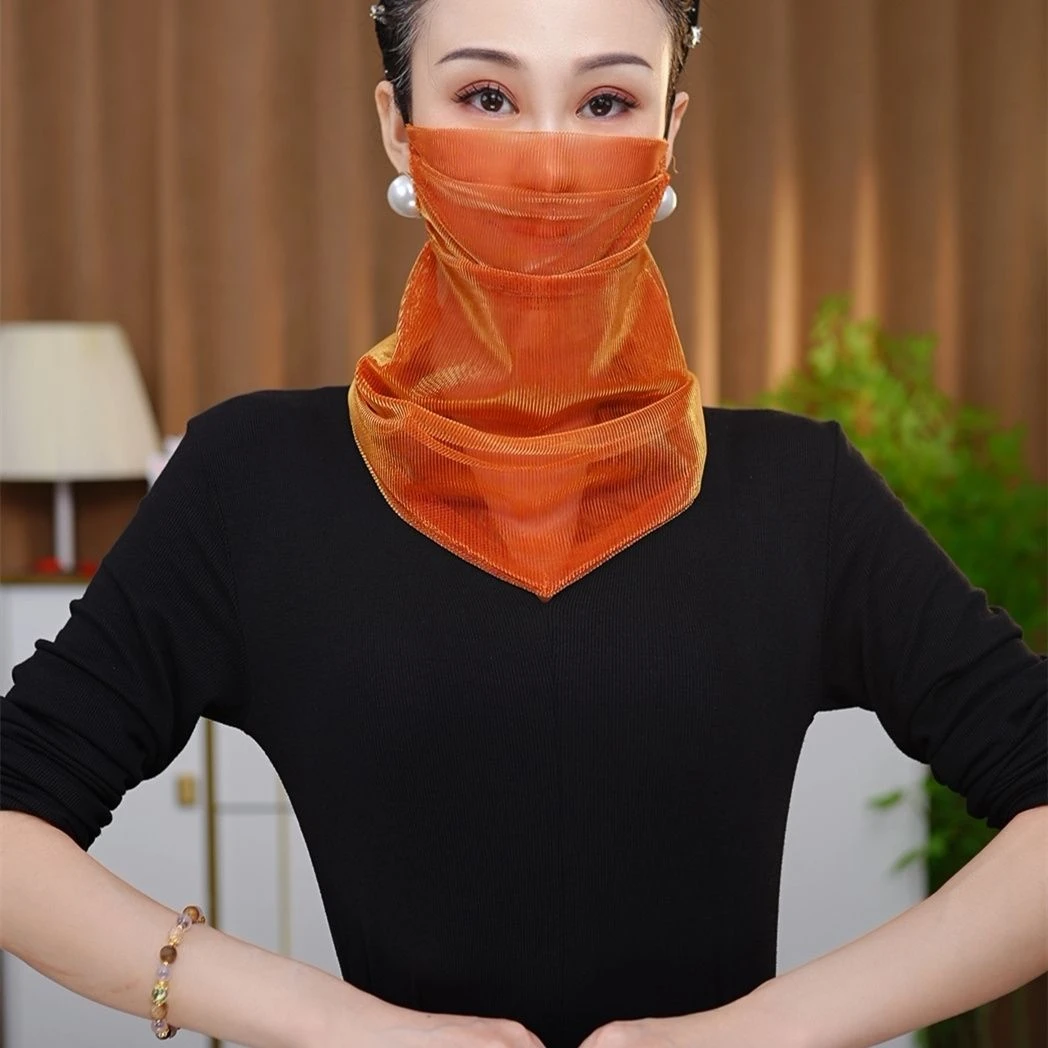 新款夏季面纱防晒紫外线面罩透气护颈薄款幻灯丝护颈围脖丝巾面罩