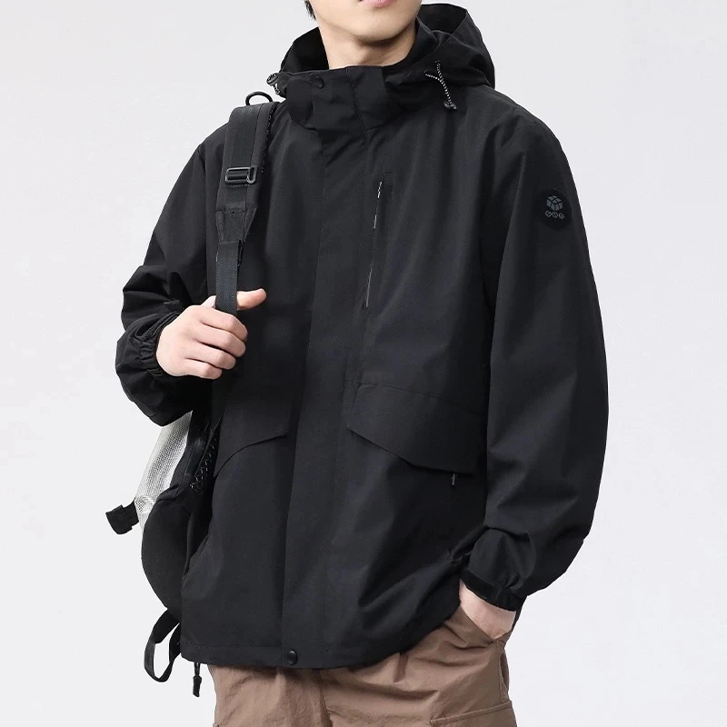 户外冲锋衣可脱卸帽三防夹克登山服冲锋单外套