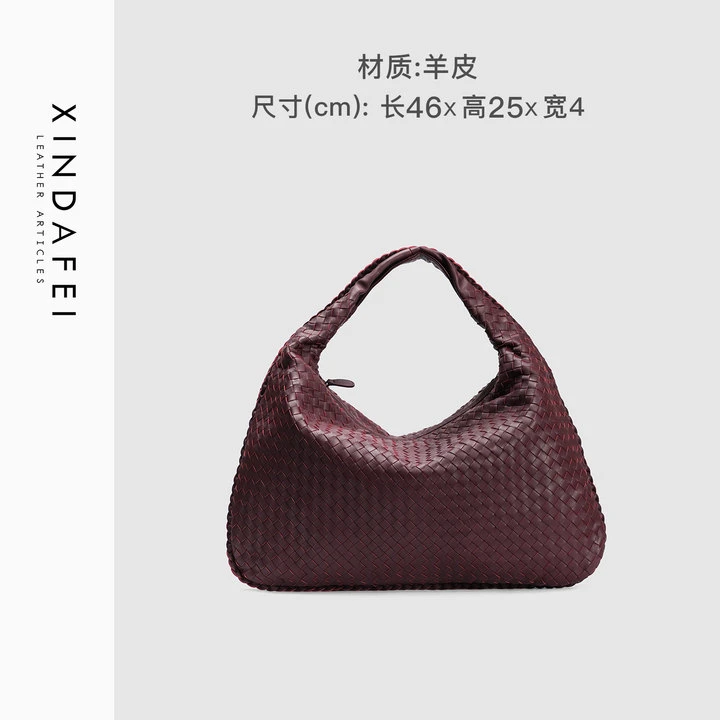 时尚手提9F655酒红色轻奢编织包女包