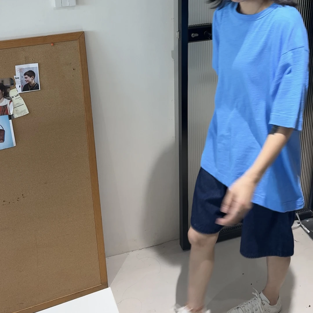 DAB宽松纯棉竹节圆领短袖T恤 Q228