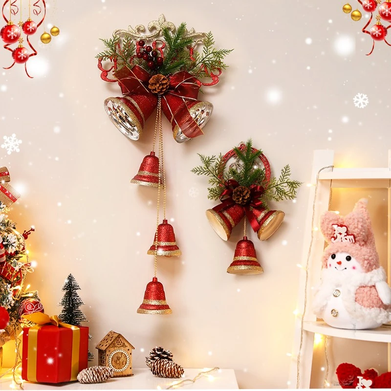 2025新款圣诞节装饰创意圣诞树挂件花环铃铛门挂场景氛围布置挂饰