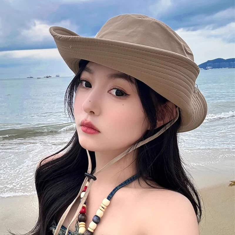 帽子女夏季新款户外登山露营速干渔夫帽韩版出游遮阳防晒帽子男