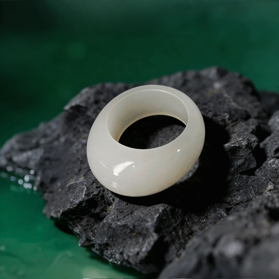 复古特色国风 和田玉 馒头戒（戒圈自选）