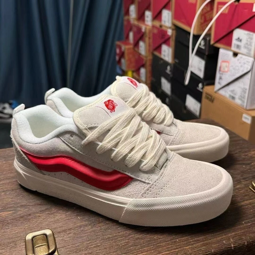 【高品质】新款Knu skool经典款胖胖面包鞋男款反绒皮低帮厚底板鞋