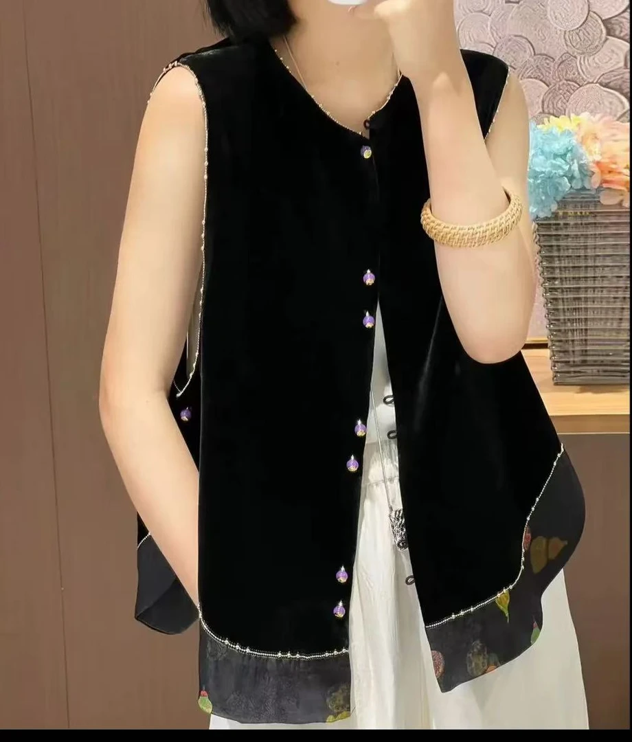 （八宝葫芦）新中式国风高定轻奢遮肉显瘦马甲女