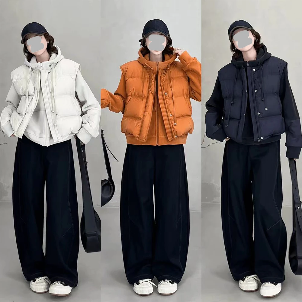 【轻谧暖冬】韩系时尚套装2025年秋季新款潮流圆领卫衣马甲两件套