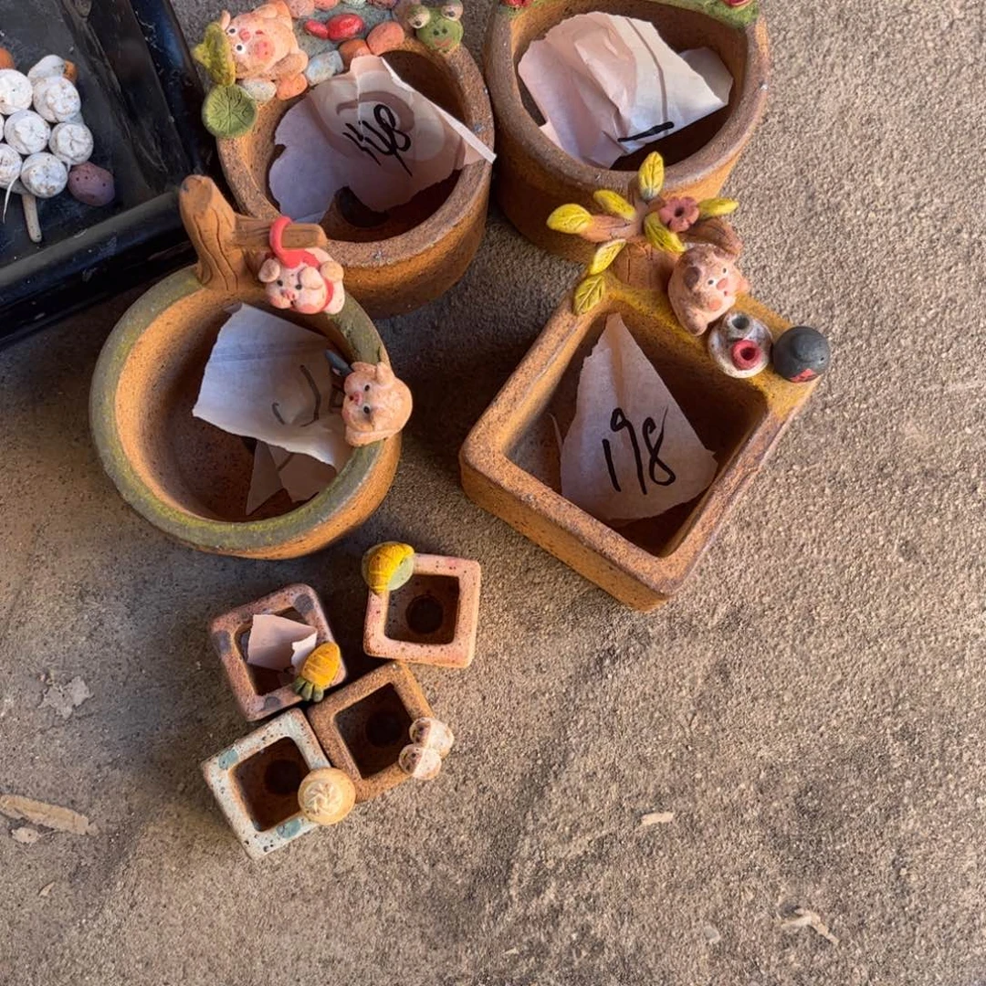 ****胖泥塑古镇炻陶花盆