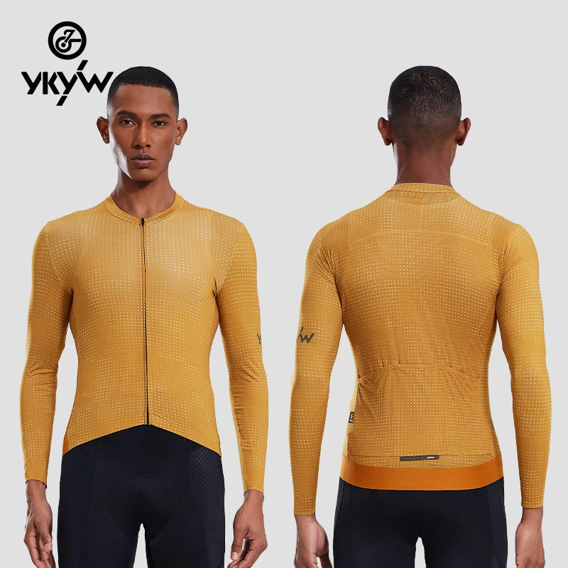 YKYW骑行服男款长袖春秋夏季高弹快干休闲公路自行车户外运动上衣