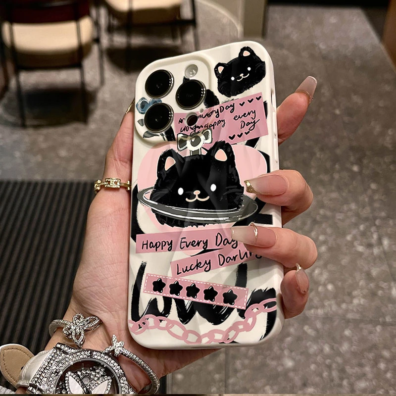 西高地猫咪情侣适用iphone16/15苹果12褶皱手机壳14proma/13软118