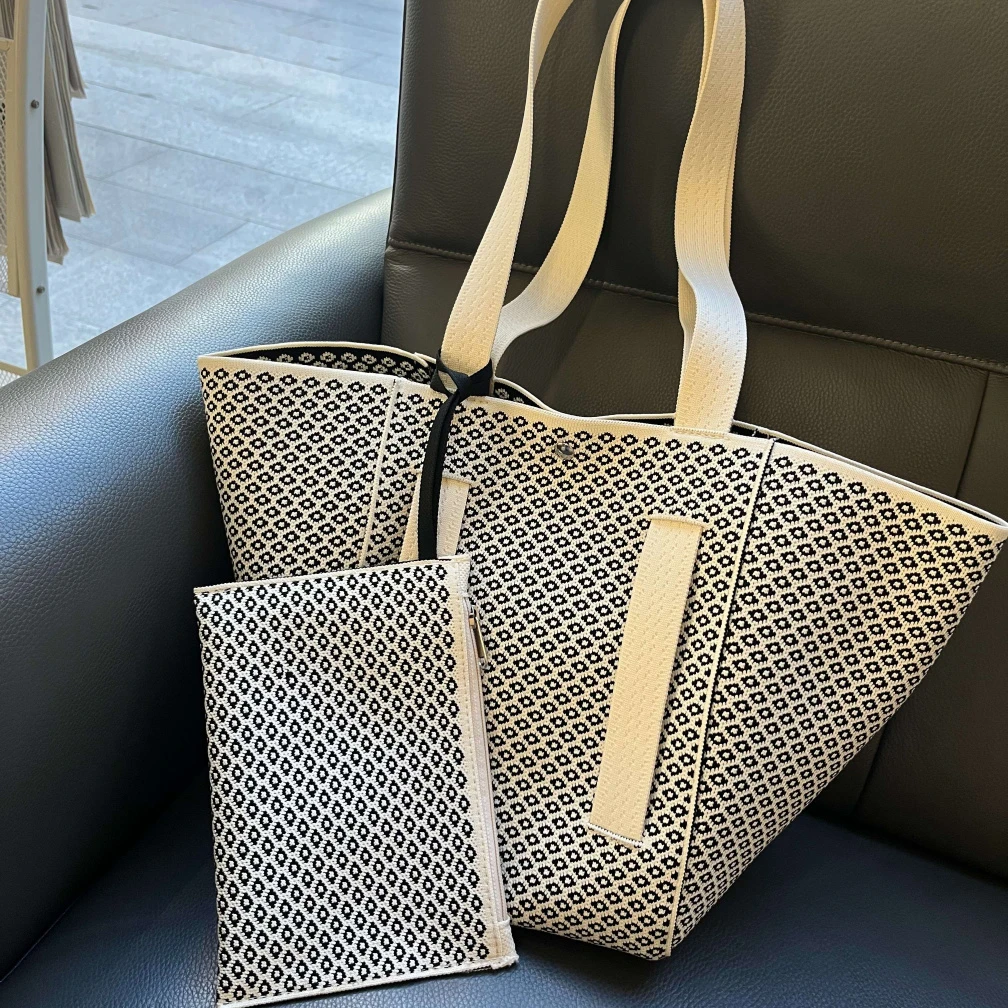 【平替好物】复古休闲飞织托特包女大容量购物袋单肩包ins风编织手