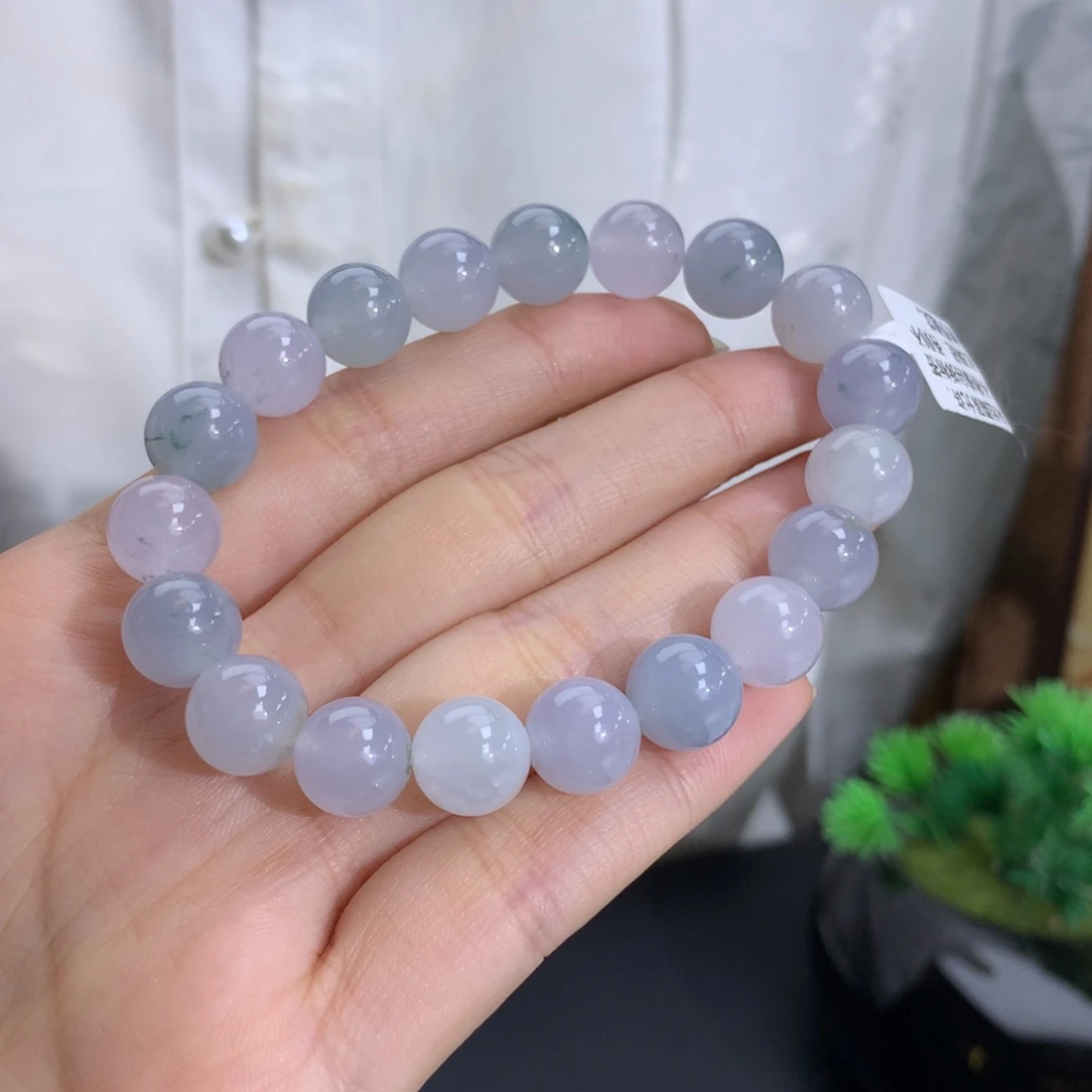 未镶嵌手串翡翠卡10冰润胶蓝紫飘花