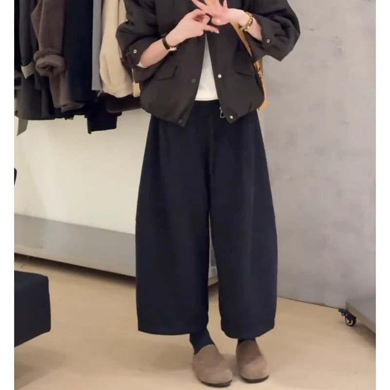 小个子休闲裤女2025年新款冬季爆款裤子加绒加厚奶奶裤宽松阔腿裤