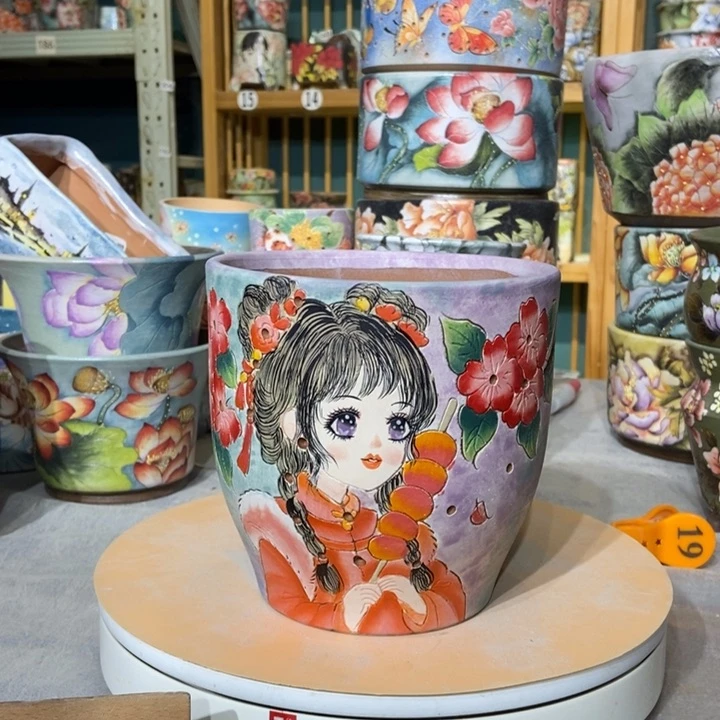 红陶景德镇艺术手绘作品