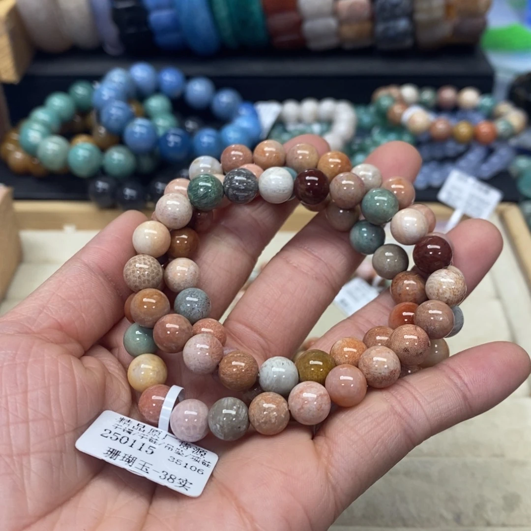 硅化珊瑚（珊瑚玉）手链未镶嵌花**落210