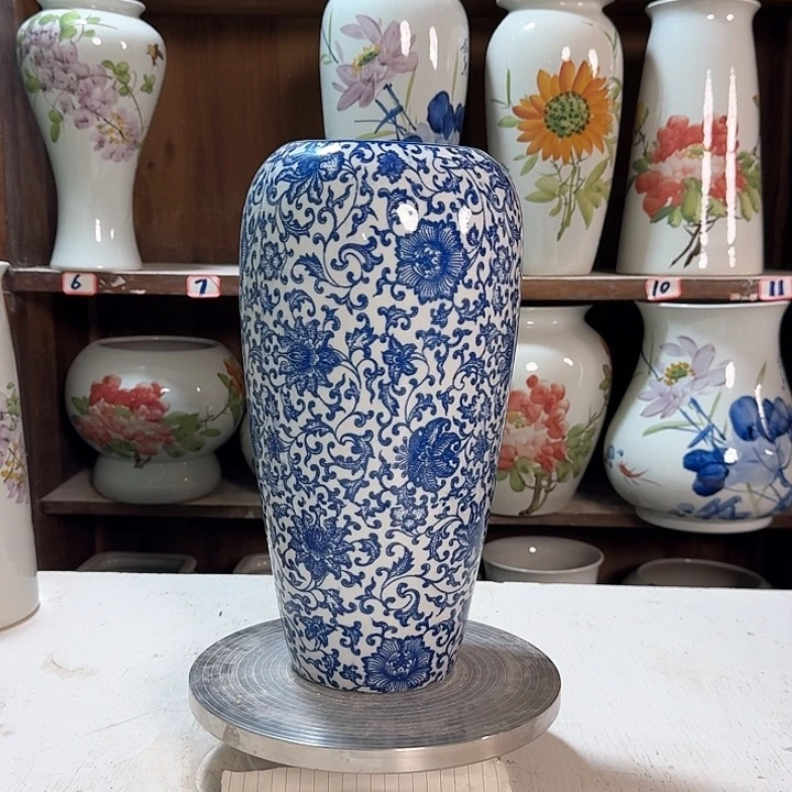 瓶大萝卜青花子连陶瓷