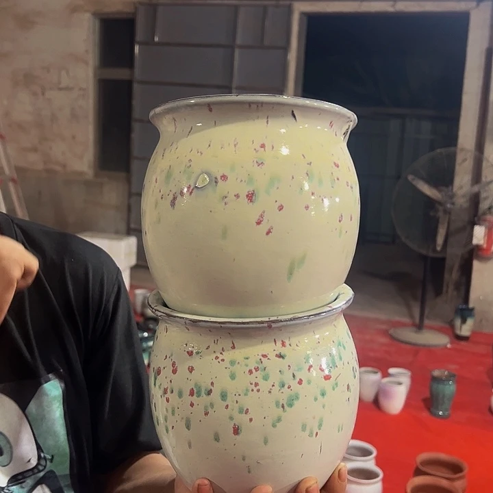 紫砂花盆高度16口径16微瑕