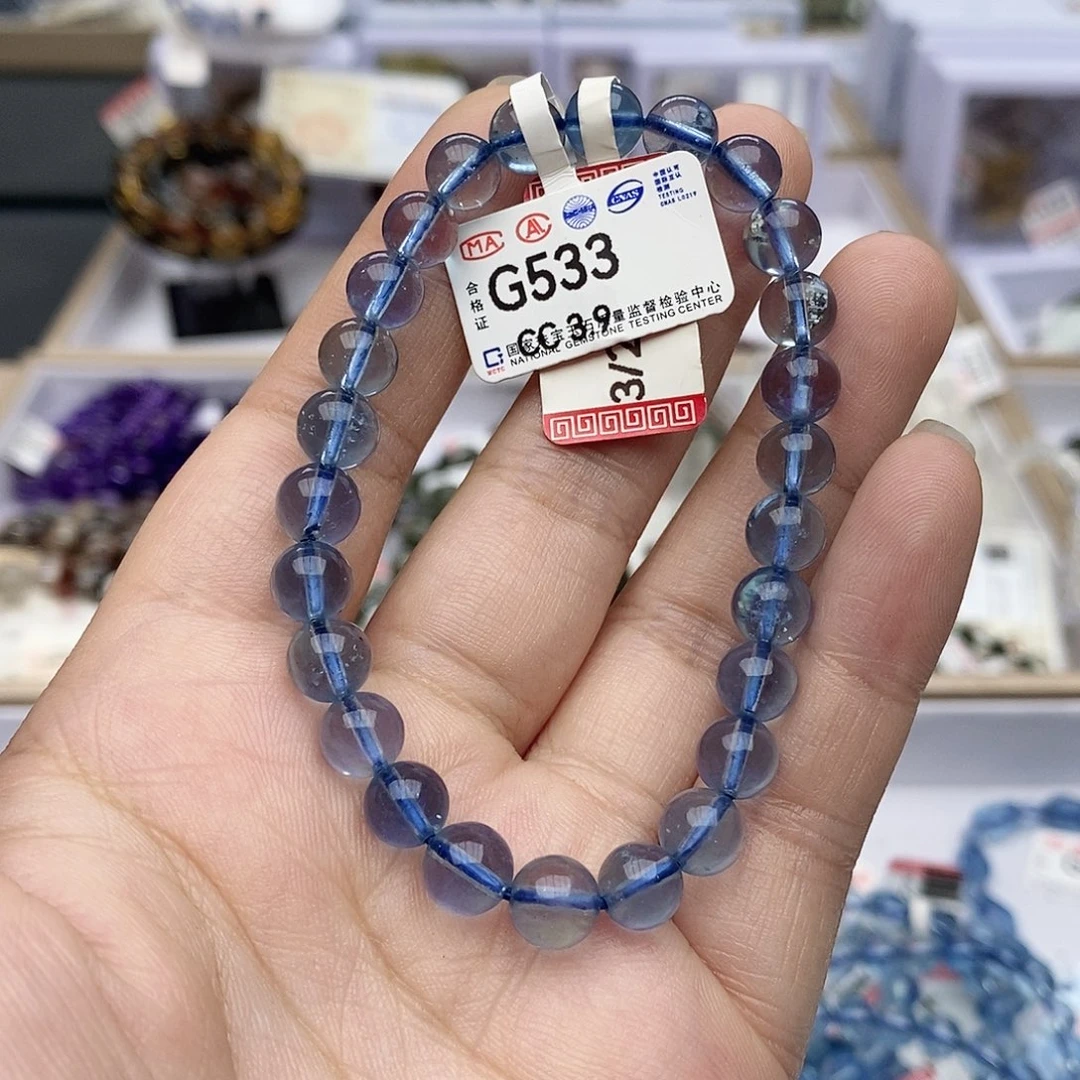 合成（培育）海蓝宝石未镶嵌?****。G533海蓝宝7mm