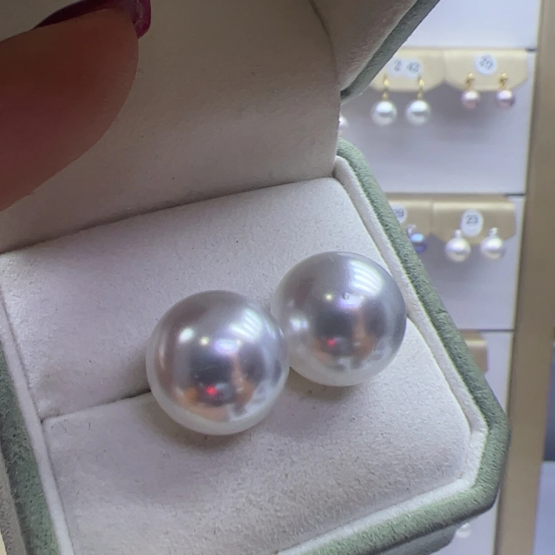 淡水珍珠耳饰银S925镶嵌