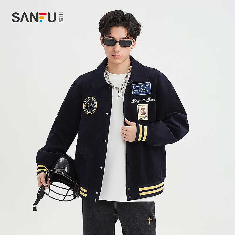 【BRUNCH BROTHER联名】三福新年新衣春男士翻领棒球服夹克497689