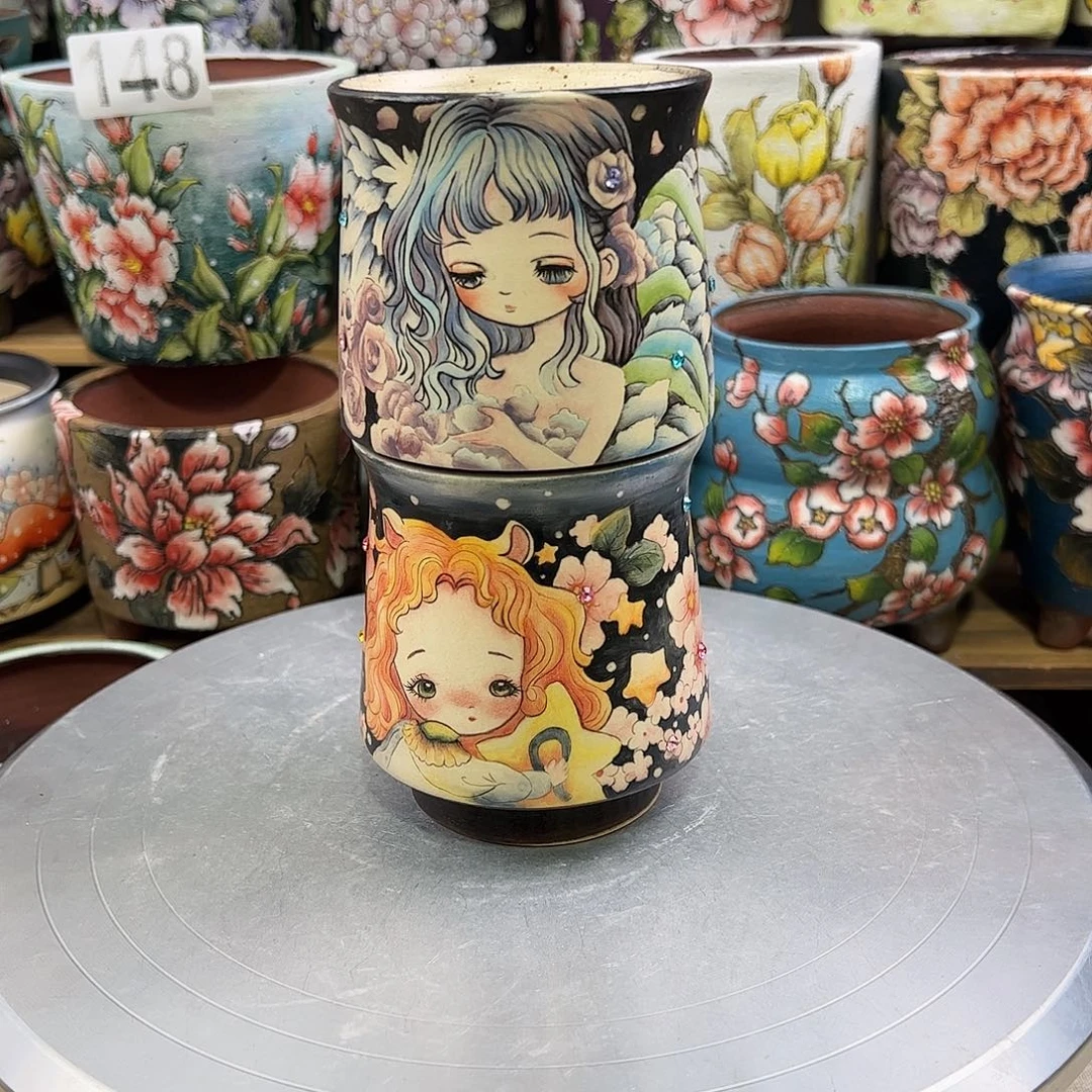 景德镇陶瓷花盆゛***এ景德镇陶瓷花盆