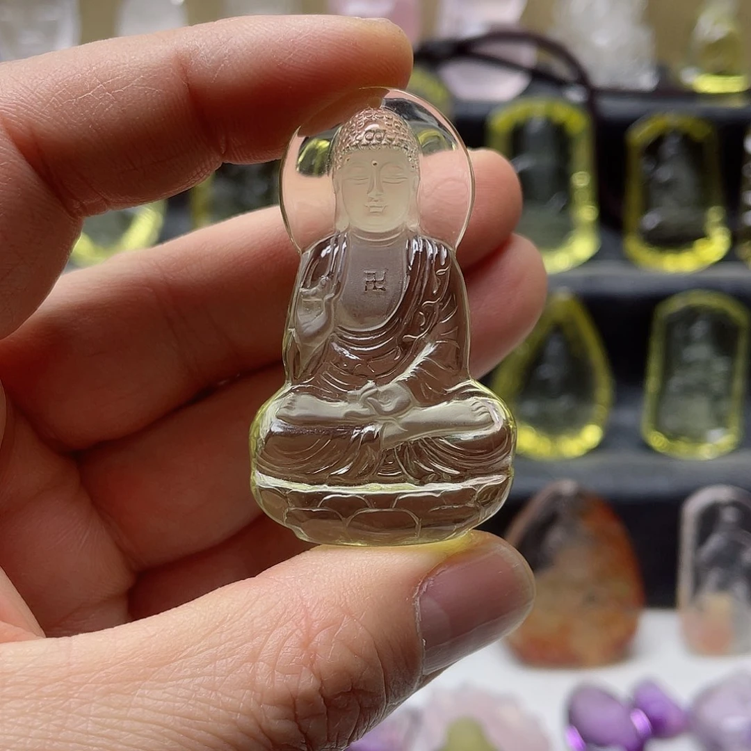 水晶颈饰未镶嵌R****?天然黄水晶阿弥陀佛吊坠