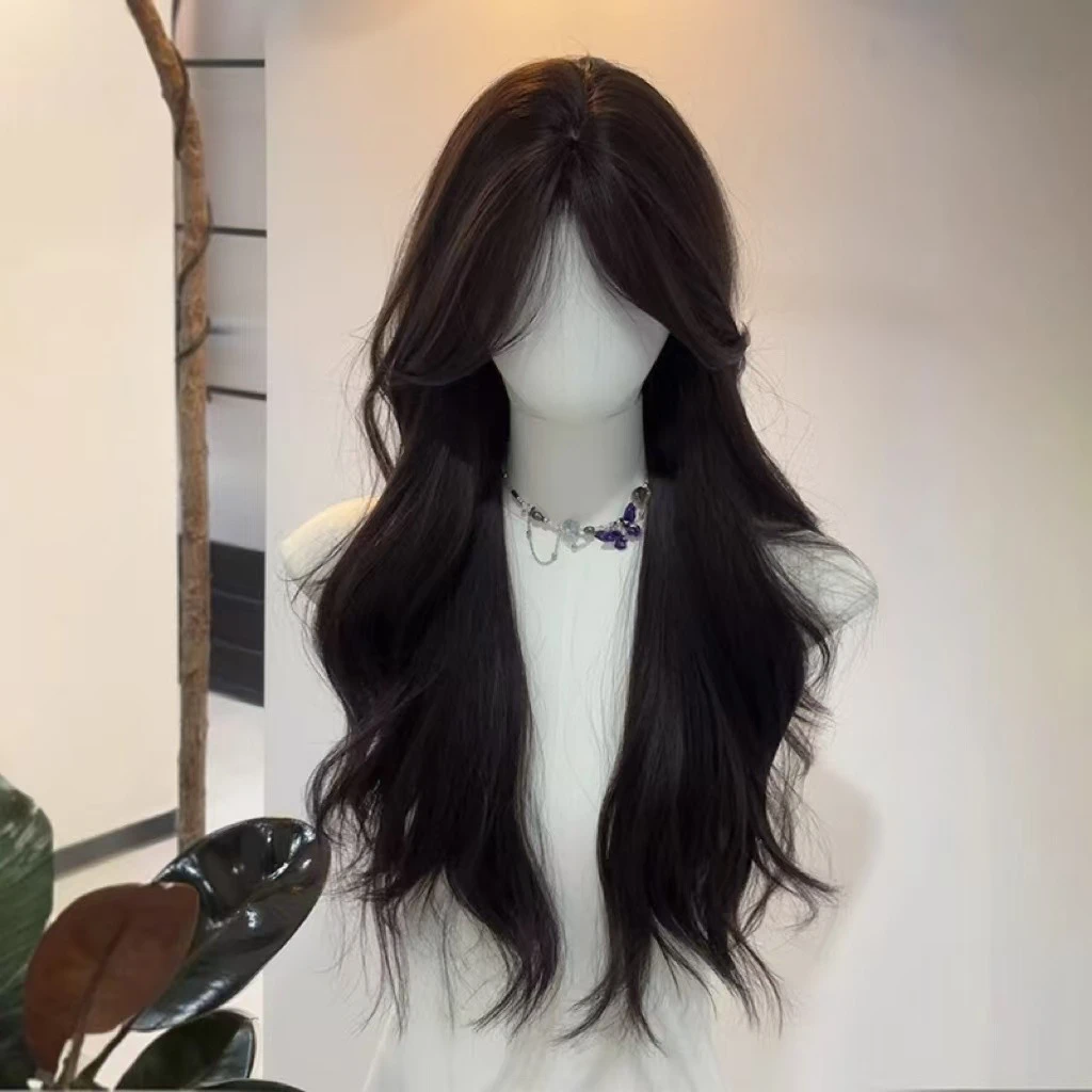 六代全头全头套卷发夏天假发套中分套式前额大波浪女薄款自然假发