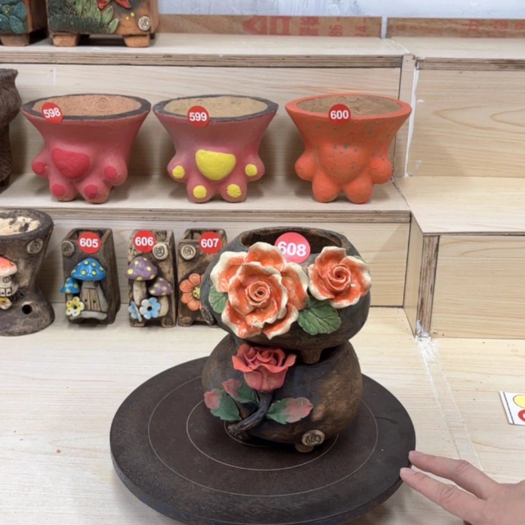 【闪购商品】紫砂花盆608福利号内口8外高10--2个