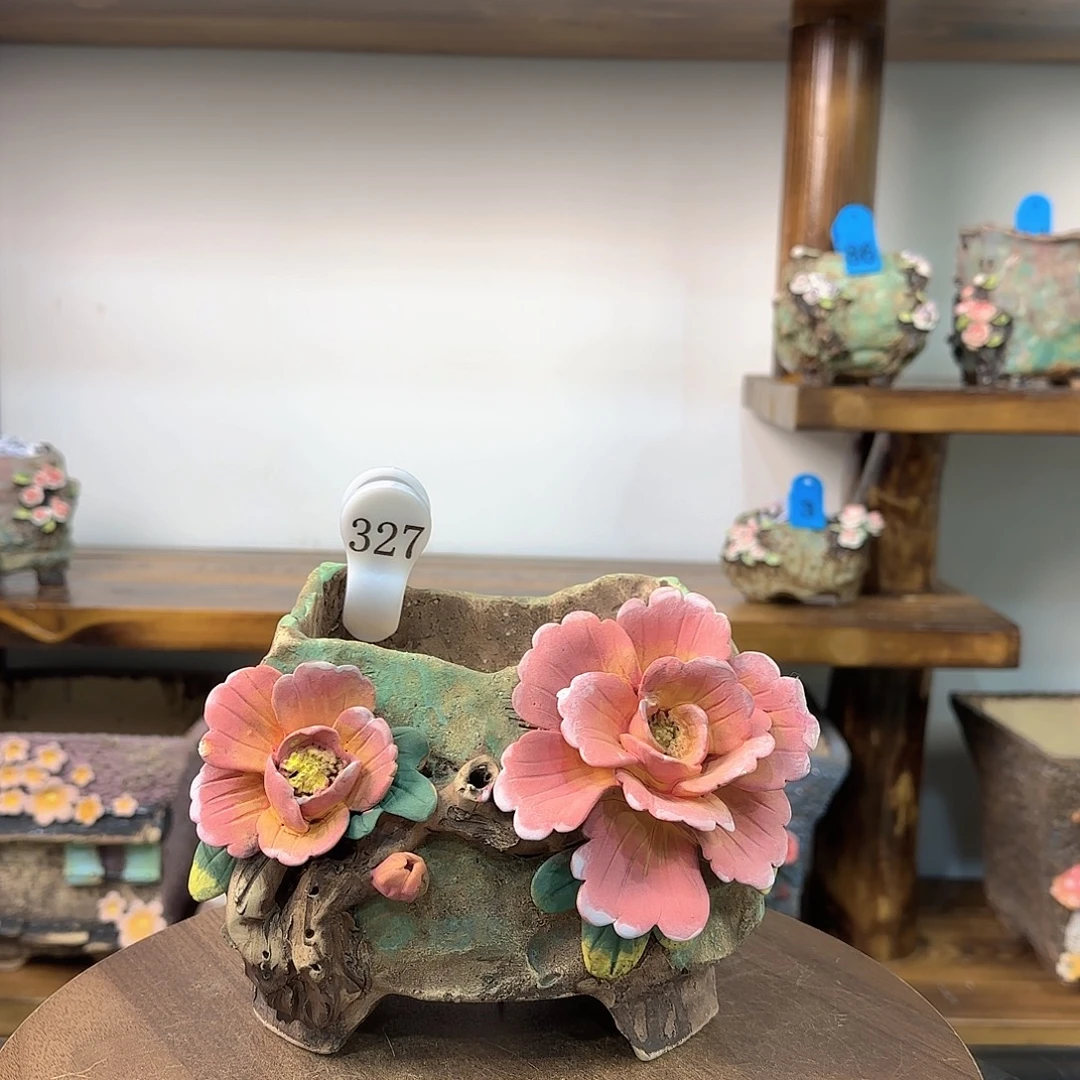 本默花器麦饭石花盆