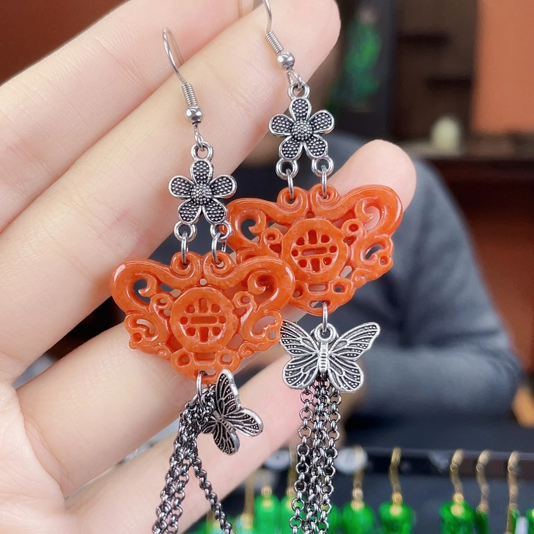 翡翠未镶嵌耳饰饰品