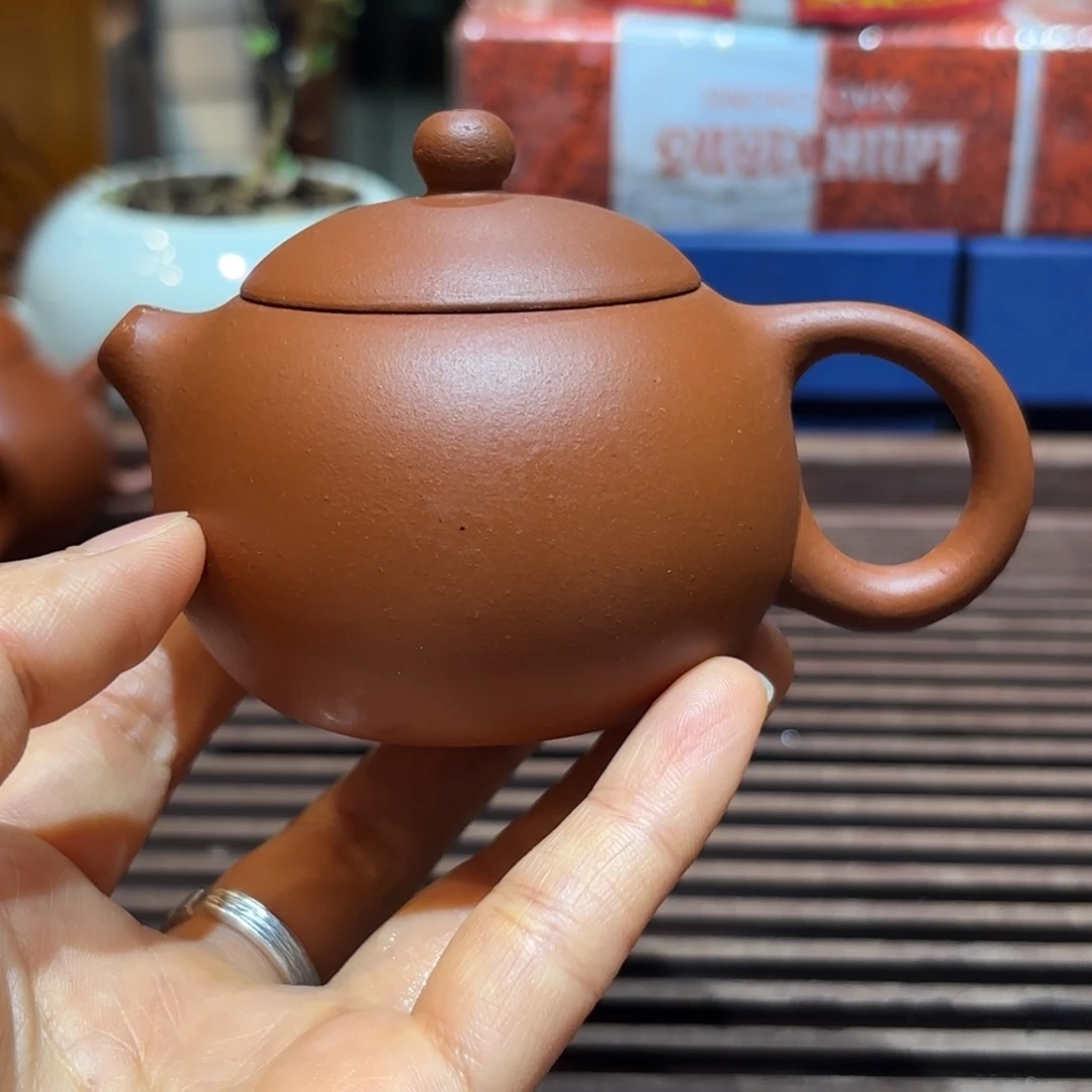竞***由茶壶紫砂紫砂壶九十年代红泥100cc