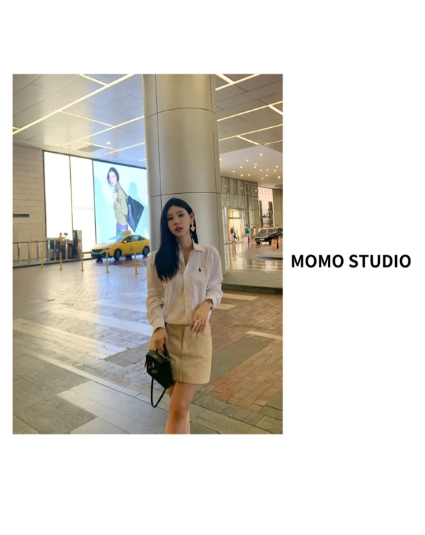 【MOMO STUDIO】亚麻衬衫老钱风白色长袖