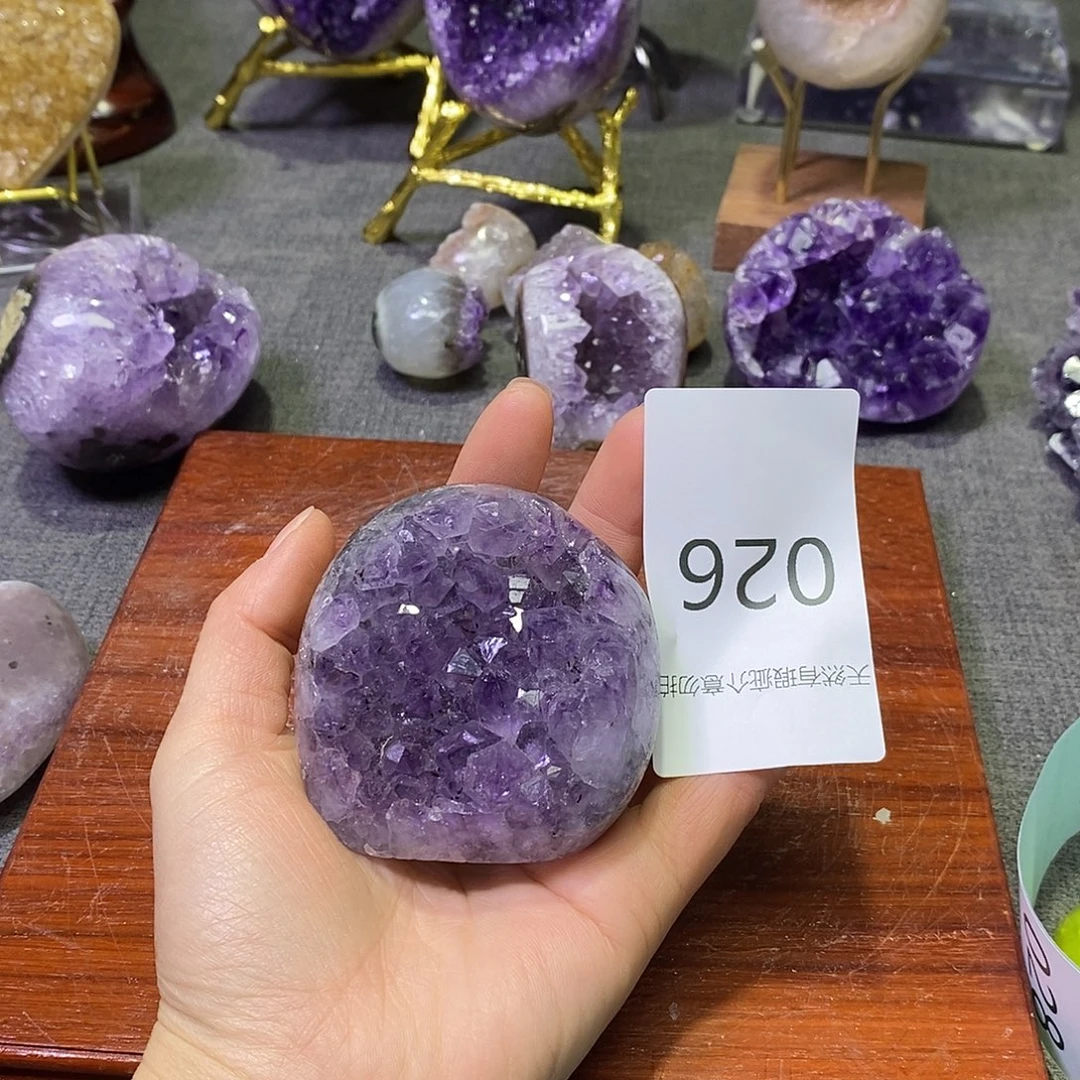 未镶嵌紫晶珠宝半成品