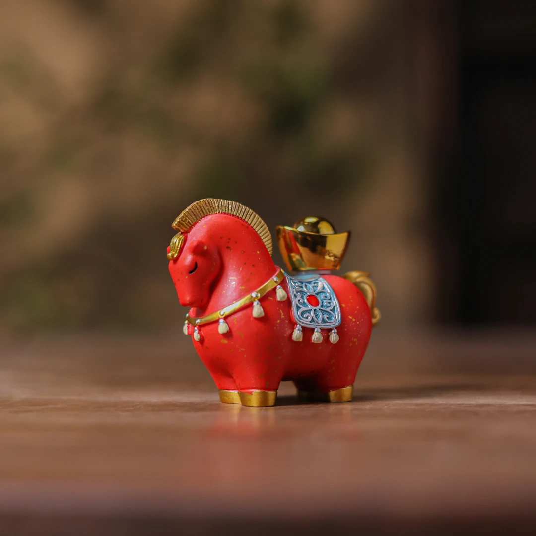 【所谓】红色马上有钱茶宠摆件（Q9262）