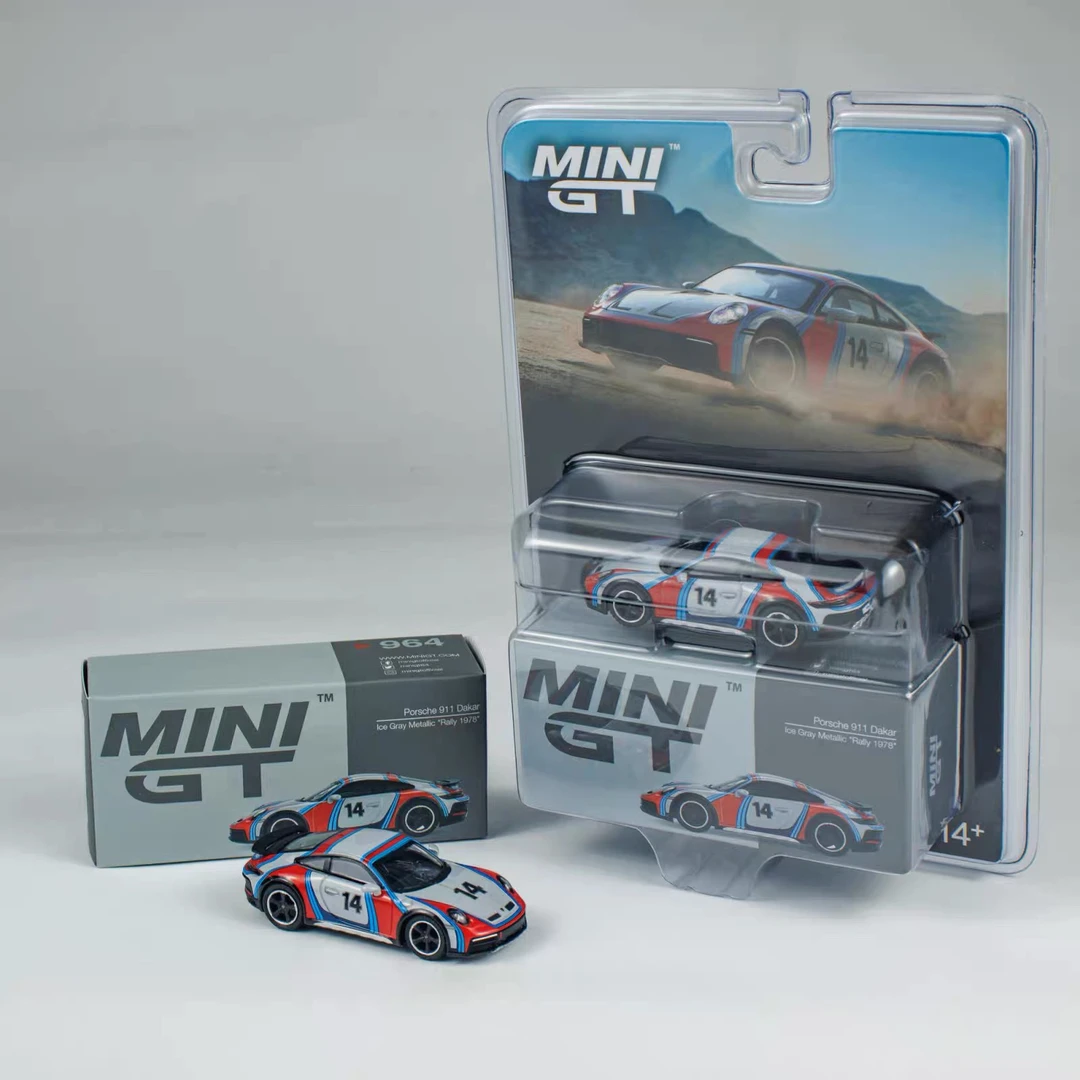 MINIGT 1:64 保时捷 911 Dakar 马天尼 964 车内摆件 汽车模型