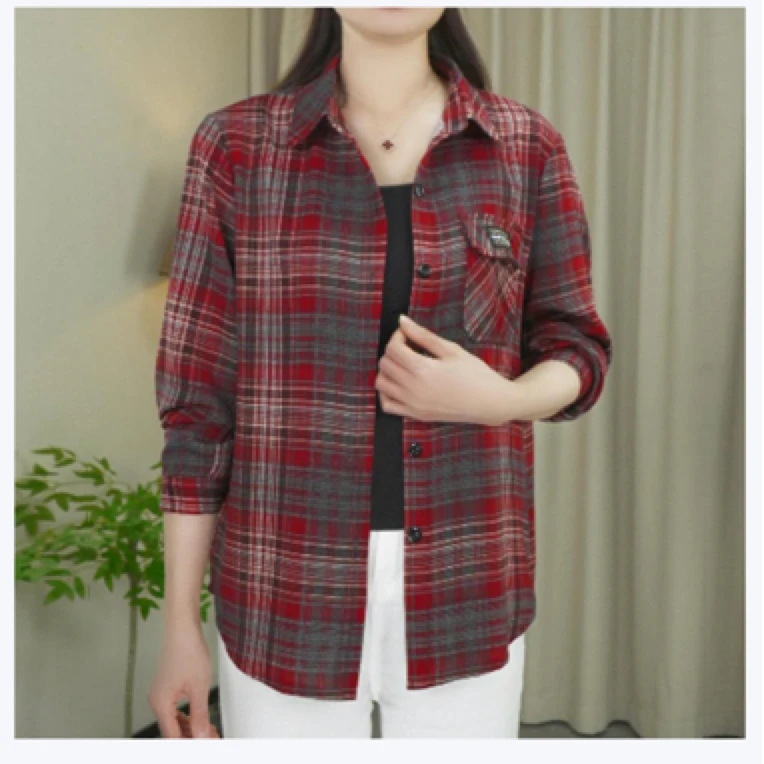 格子防晒衬衫女士外套上衣2025新款夏装洋气百搭休闲中长款衬衣女