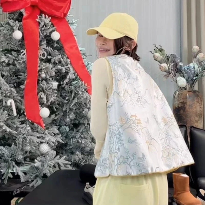 HB【双面马甲】70063 双面穿刺绣马甲国风复古