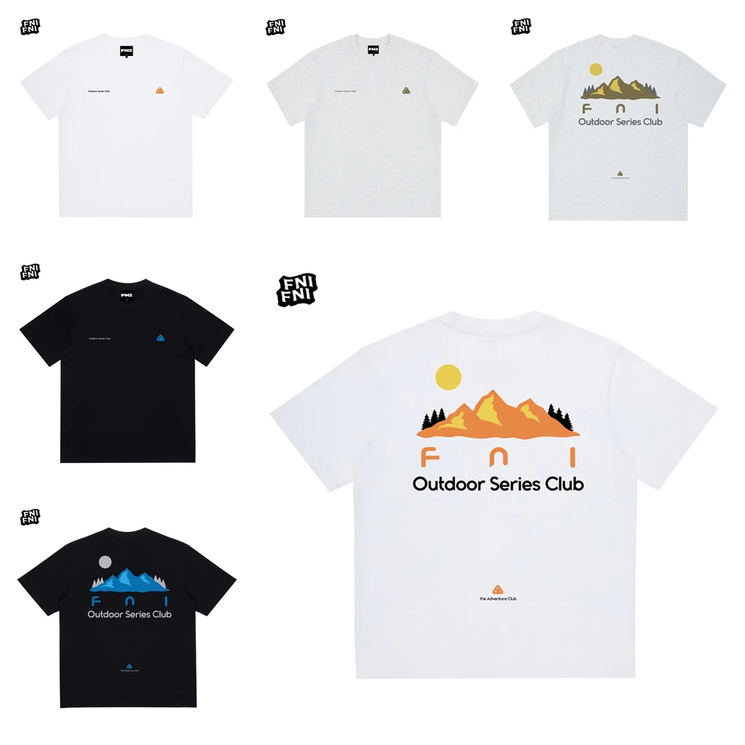 FNI黑标（日照金山）运动透气纯棉男女同款t恤美式圆领情侣短袖夏季