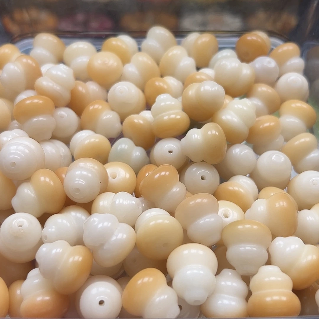 菩提根/象牙果手串瑕疵炭烧葫芦77颗有裂