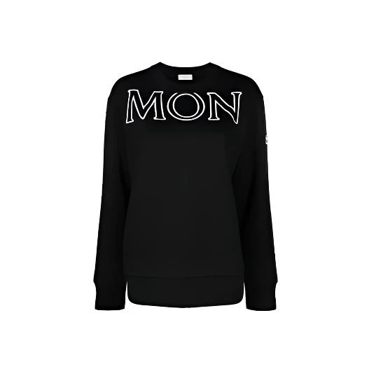 未使用 MONCLER 汤/TP018285/ MON Logo字母圆领套头卫衣
